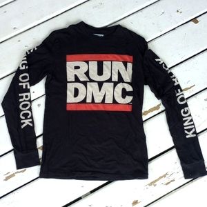 Women's pop culture classic hip hop rap Run DMC long sleeve tee size xs